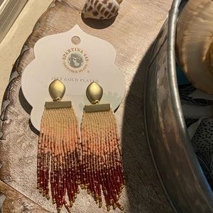 Spartina 449 long Bitted Beaded Earrings NWT beautiful summer! 18 k overlay✨